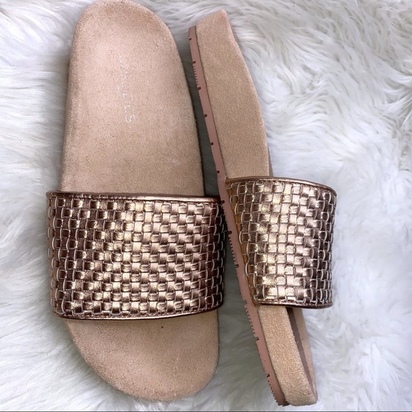 J Slides Copper Metallic Leather Sandals 8.5 M - Picture 3 of 5